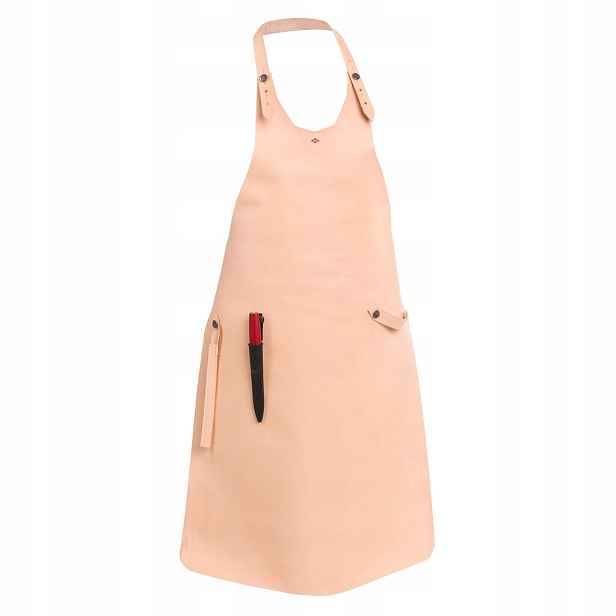 Zástěra z přírodní kůže s nožem na steaky Mora Leather Apron Natural