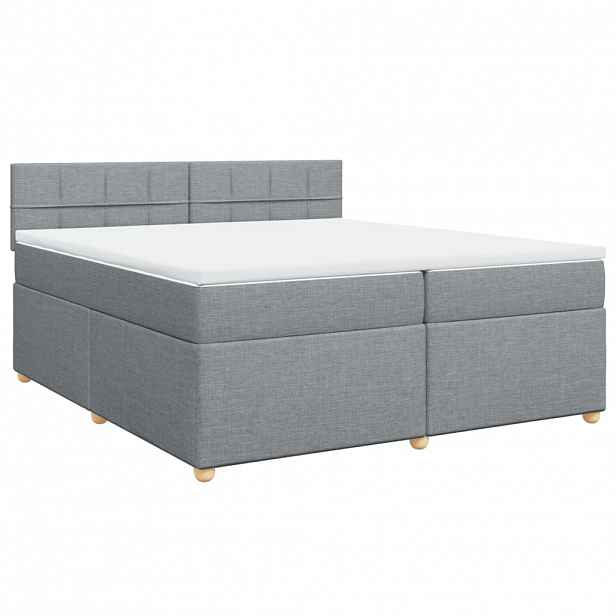 vidaXL Box spring postel s matrací světle šedá 200 x 200 cm textil