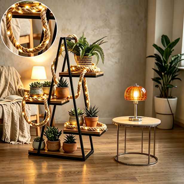 TEMU Extra dlouhé 200 cm (78,74 palce) vintage LED řetězové světla na konopném laně, vhodné pro ložnici, obývací pokoj a party dekorace, sváteční