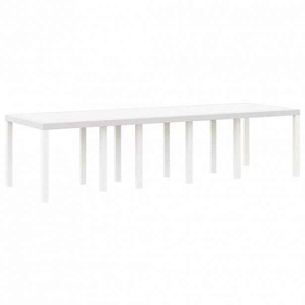 vidaXL Zahradní stůl Bílá 300 x 100 x 73 cm polyratan