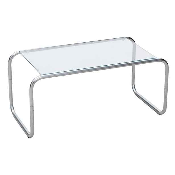 Konferenční stolek se skleněnou deskou ve stříbrné barvě 40x80 cm Ventana – Leitmotiv