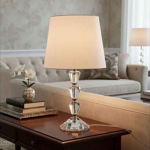 Křišťálová stolní lampa s stínidlem