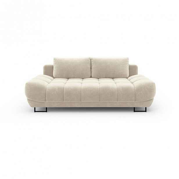 Béžová třímístná rozkládací pohovka se sametovým potahem Windsor & Co Sofas Cirrus