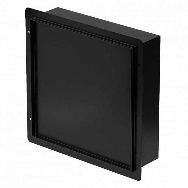 LuxeBath SPRCHOVÁ NIKA z nerezové oceli s obkladovými dvířky, černá, 25,5/25,5 cm