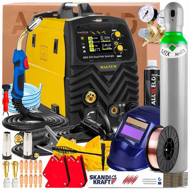 Svařovací Stroj Magnum Mig 222 Dual Puls 230V 200A Synergie Mma Tig Svařování