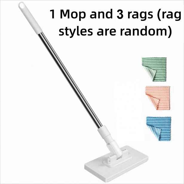 TEMU Nové s 3 náhodnými styly opakovaně použitelných hadrů, bezdržákový mop s 360° otočnou hlavou, upínací automatický mopový klip, mopy bez praní,