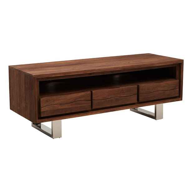 TV stolek z masivu akácie v tmavě přírodní barvě 140x52x50 cm Simla – Premier Housewares