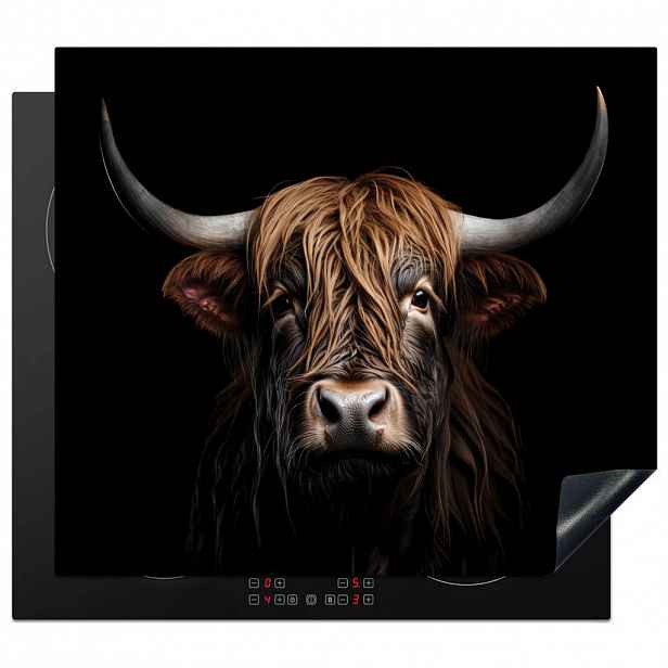 MuchoWow KRYT NA INDUKČNÍ DESKU Skotský horal - Portrét - Černá - Zvíře 59x52 cm