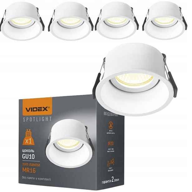Sada 4 x pohyblivé zapuštěné svítidlo Bílá kulatá halogenová lampa GU10 Spotlight