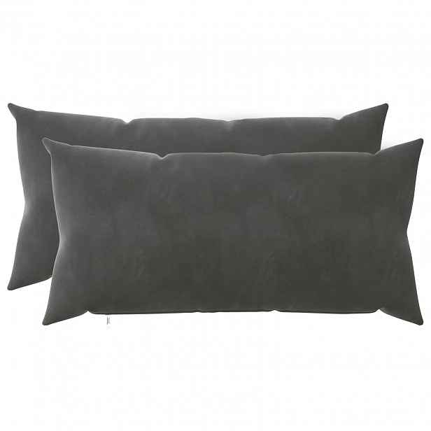 vidaXL Povlak na polštář 2 pcs HEERLEN Tmavě šedá 40 x 80 cm Samet