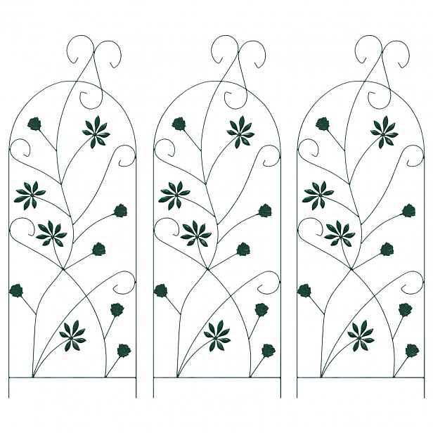 vidaXL Zahradní plot 3 ks Zelená 112 x 39,5 cm Ocel