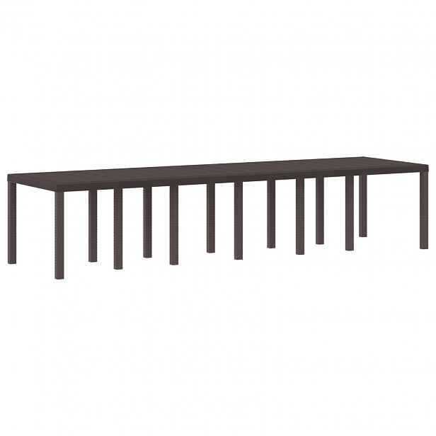vidaXL Zahradní stůl Hnědá 350 x 100 x 74 cm polyratan