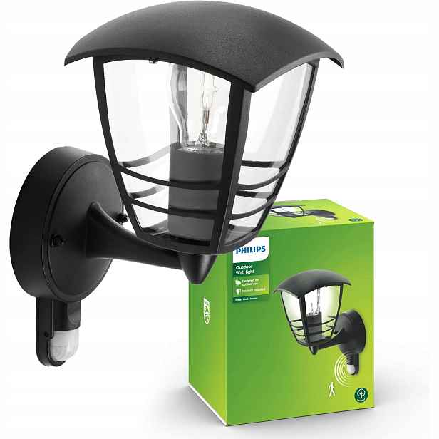 Venkovní nástěnné svítidlo Philips Creek Zahradní fasádní lampa s pohybovým senzorem