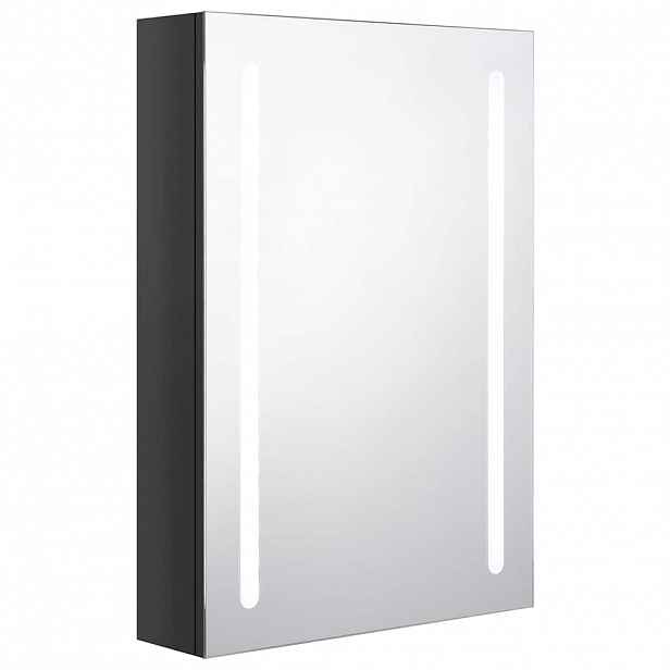vidaXL LED koupelnová skříňka se zrcadlem zářivě černá 50 x 13 x 70 cm