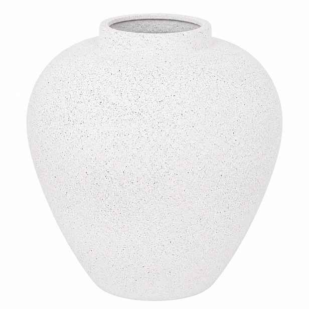Bílá Černá Keramická Váza 25 cm S Efektem Kamene, Moderní, Stylová