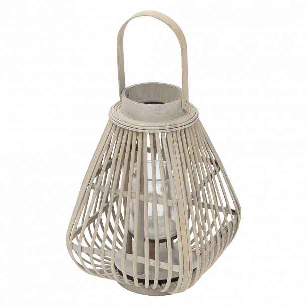 ECD-Germany BAMBUSOVÁ LAMPION V: 42,5 cm, dřevěná barva, styl boho