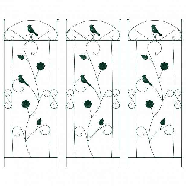 vidaXL Zahradní plot 3 ks Zelená 110 x 40 cm Ocel