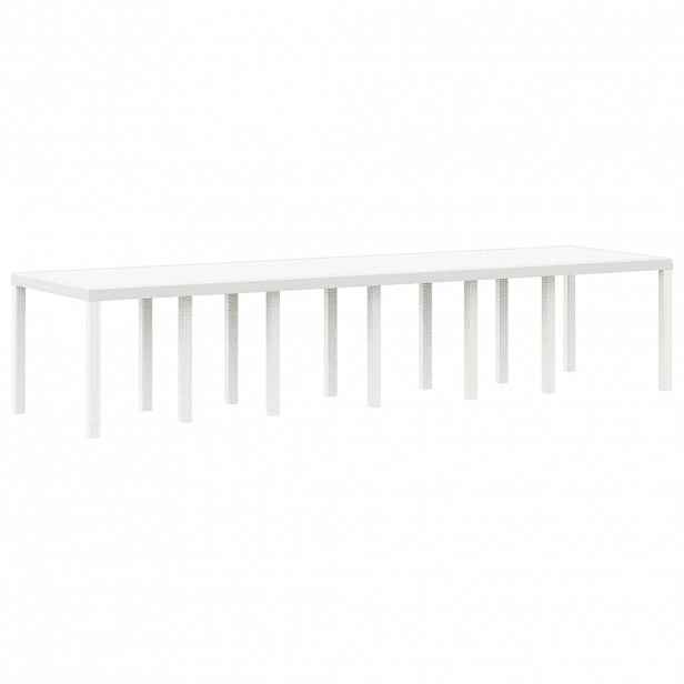 vidaXL Zahradní stůl Bílá 350 x 100 x 74 cm polyratan