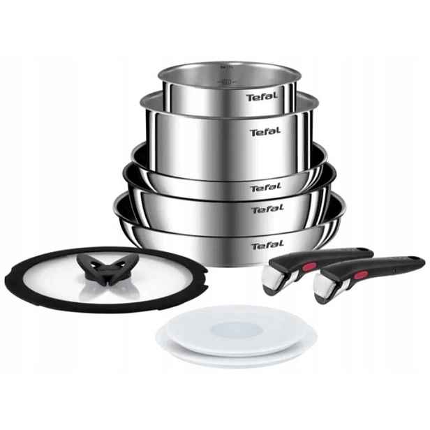 Hrnce Na Pánve Tefal Ingenio Sada 10 Kusů Titanová Ocel Inox Indukce Plyn