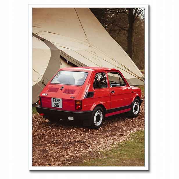 Plakáty v rámu 50x70 Červený malý Fiat 126p