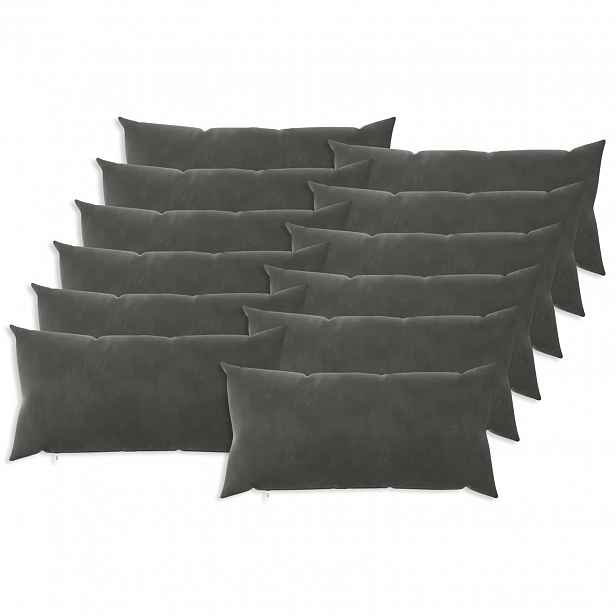 vidaXL Povlak na polštář 12 pcs HEERLEN Tmavě šedá 40 x 80 cm Samet