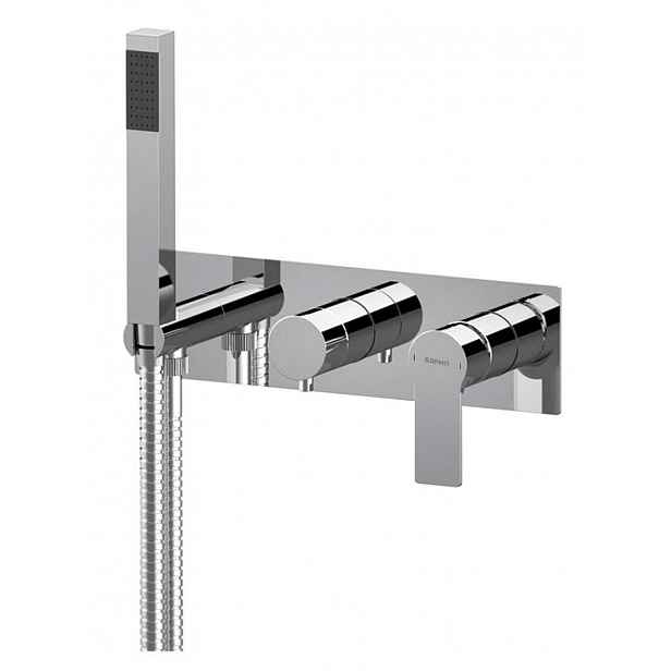 Sapho Pax - Baterie pod omítku, pro 2 spotřebiče, s příslušenstvím, chrom XA52