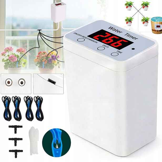 Systém Zavlažování Zahrady Automatické Kapkové 16 Trysek Usb Baterie