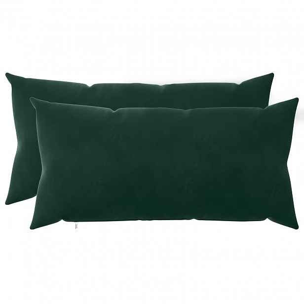 vidaXL Povlak na polštář 2 pcs HEERLEN Tmavě zelená 40 x 80 cm Samet