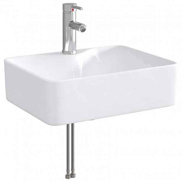 vidaXL Umývadlo s baterií a odpadem Chrom 48,5 x 37,5 x 13 cm Keramika