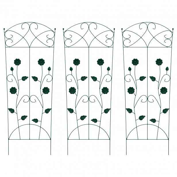 vidaXL Zahradní plot 3 ks Zelená 110,5 x 42,5 cm Ocel
