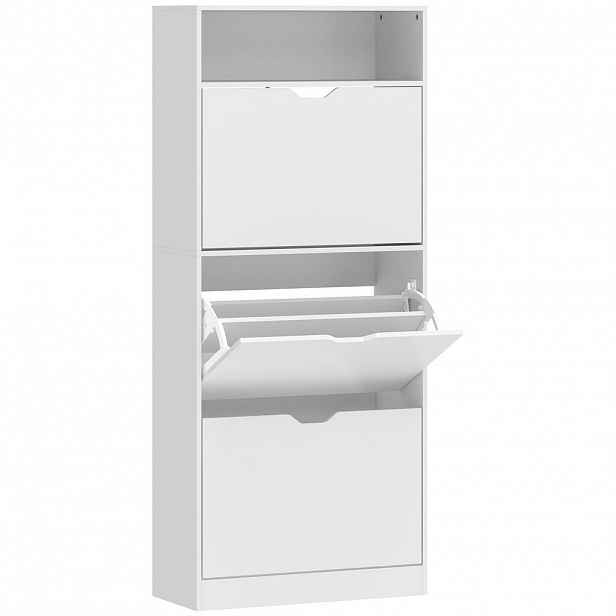 HOMCOM SKŘÍŇ NA BOTY z MDF 60/26/140 cm bílá