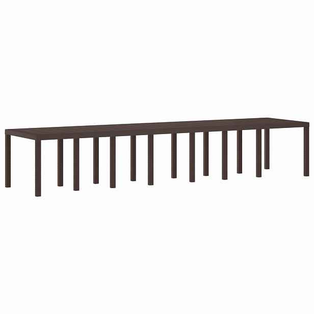 vidaXL Zahradní stůl Hnědá 400 x 100 x 73 cm polyratan
