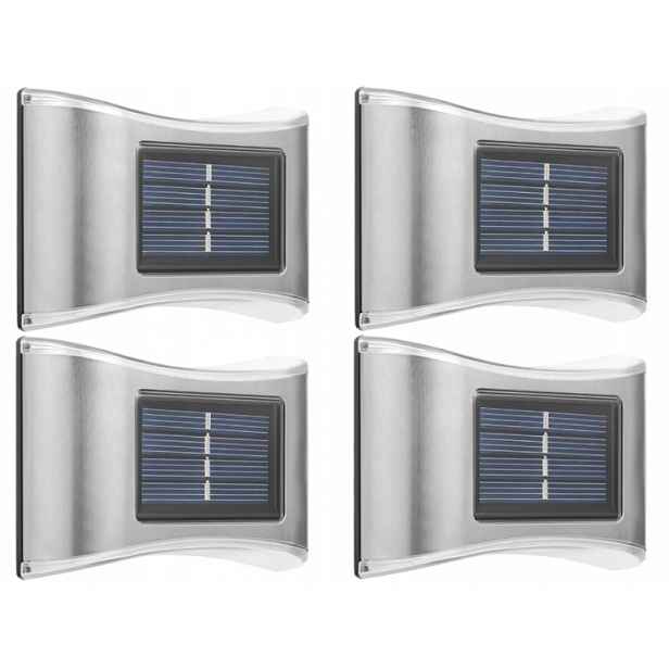 4x Hliníková Venkovní Lampa Solární Nástěnné Svítidlo Nahoru Dolů Soumrakový Senzor