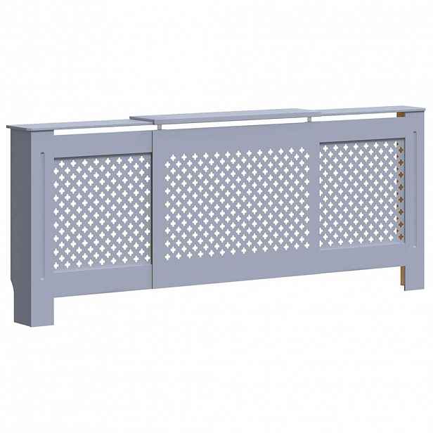 vidaXL Kryt na radiátor MDF šedý 205 cm