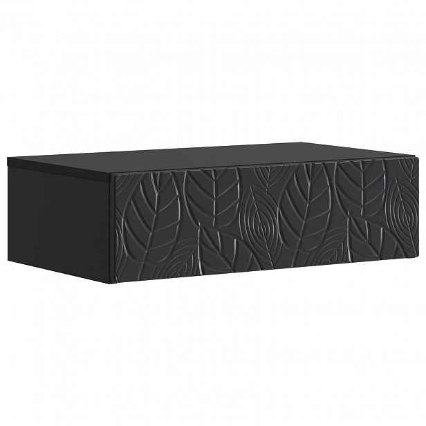 vidaXL Nástěnný boční stůl 59 x 34,5 x 17 cm Kompozitní dřevo Černá