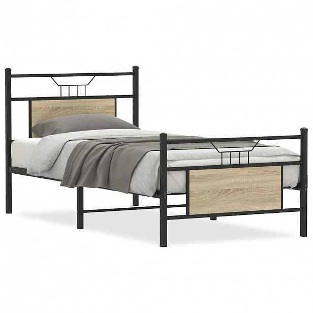 vidaXL Rám postele bez matrace dub sonoma 90 x 190 cm kompozitní dřevo