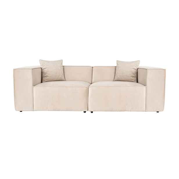 Hanah Home Dvoumístná pohovka Lora 220 cm krémová