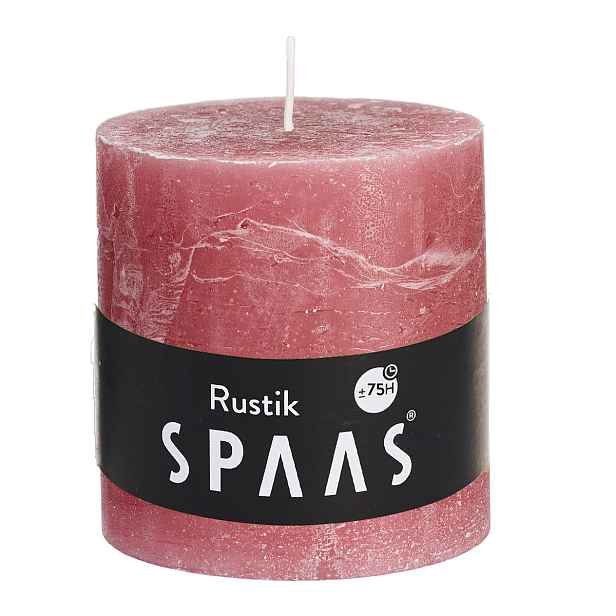 SPAAS Svíčka válec rustikální 10x10cm červeno-růžová