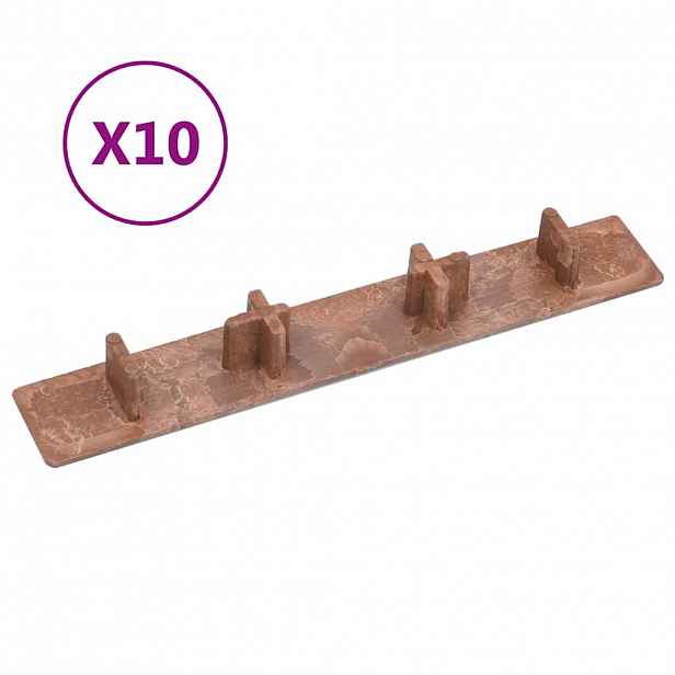 vidaXL Koncové krytky 10 ks hnědé plast