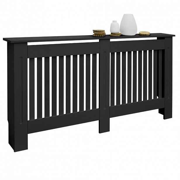ECD-Germany OBLOŽENÍ RADIÁTORU ve venkovském stylu 152 x 19 x 82 cm černé