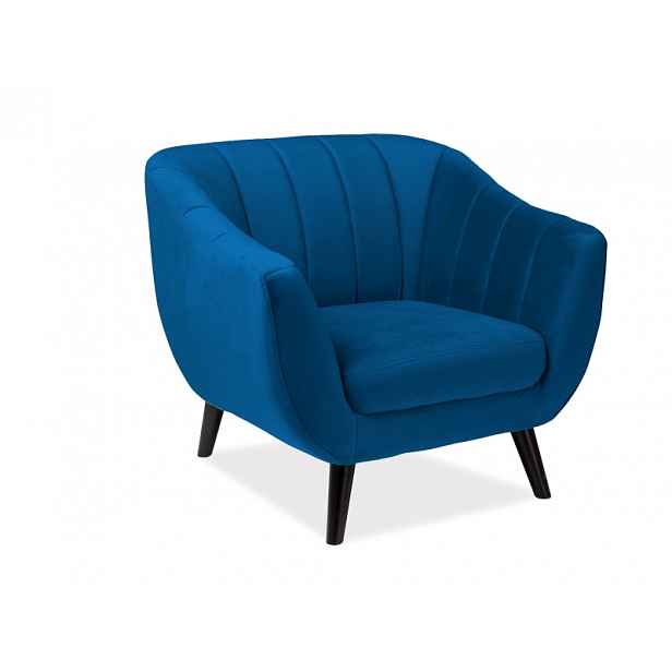 Modré relaxační křeslo ELITE 1 VELVET