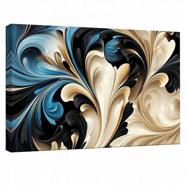 Obraz Abstrakce modro-zlatý vzor plakát na plátně canvas 120x80 cm