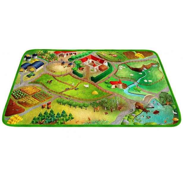 Protiskluzový kusový koberec Ultra Soft Farma, 130x180, vícebarevná, dětský pokoj, Vopi