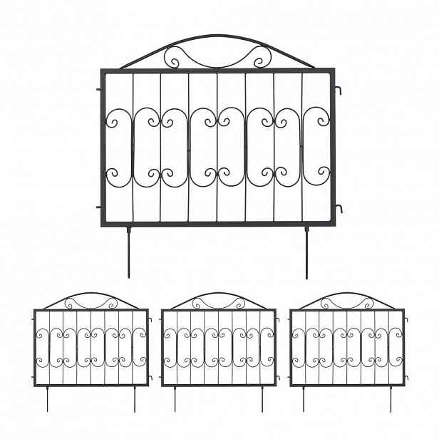 Relaxdays PLOT Černý 4-dílný-set 239 cm