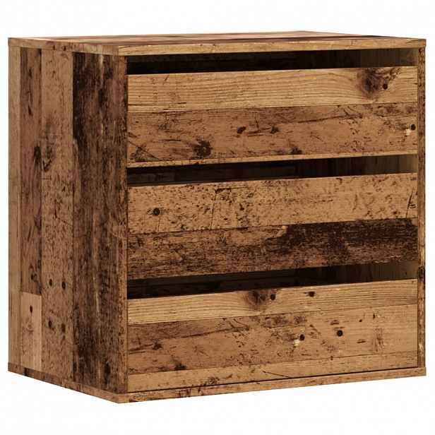 vidaXL Rohová zásuvková komoda old wood 60x41x58 cm kompozitní dřevo