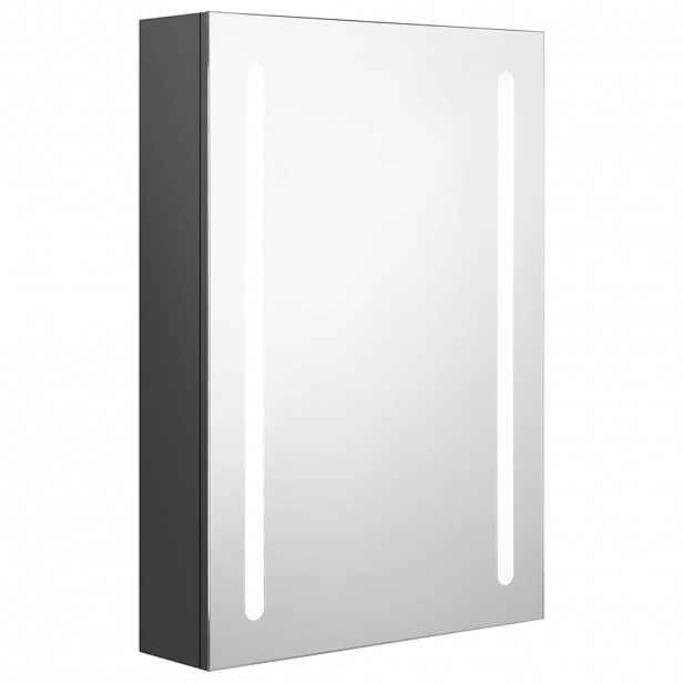 vidaXL LED koupelnová skříňka se zrcadlem šedá 50 x 13 x 70 cm