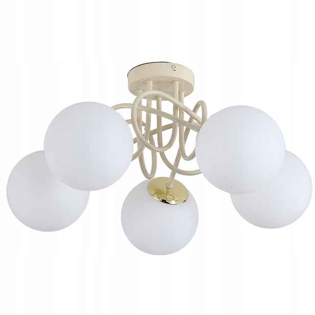 Závěsná Lampa Stropní Lustr Kule béžová Moderní Led mléčná