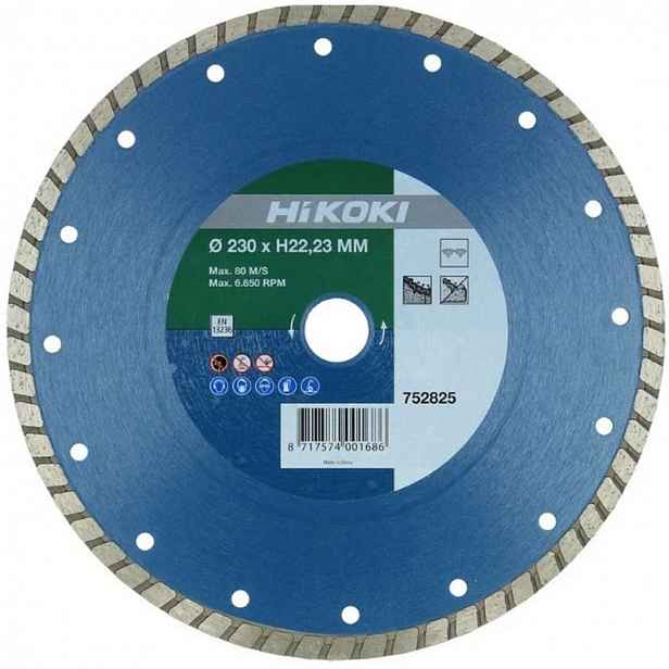 HiKOKI - Diamantový řezný kotouč na tvrdé materiály 230x22,2 mm 752825
