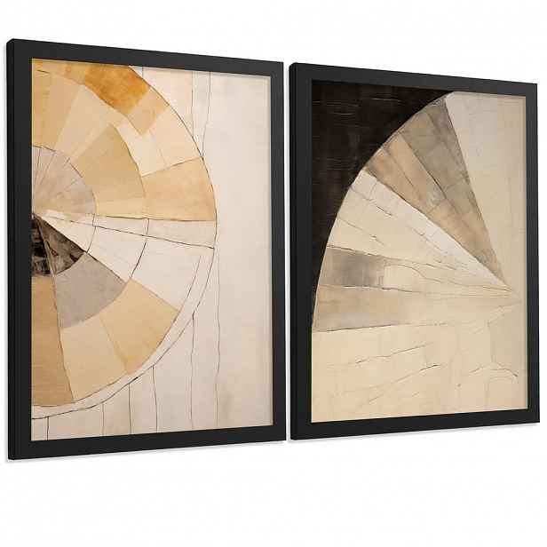 Nacnic PLAKAT Sada 2 Black Abstract A4 Černý rám