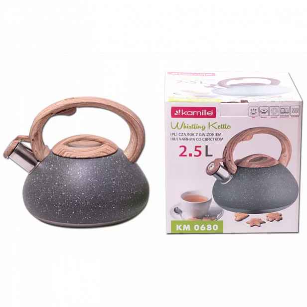 Ocelová konvice s píšťalkou 2,5 l (3 barvy) 0680-kamille